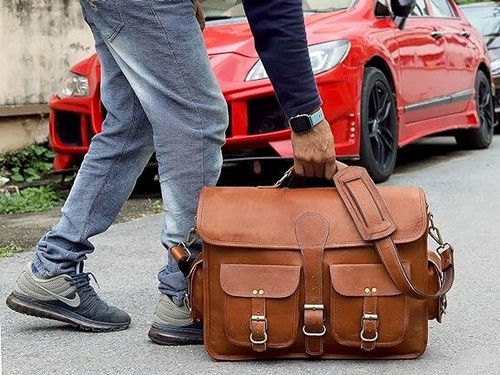 Tasche leder vintage laptop - leder,