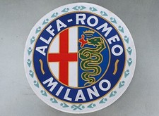 Alfa Romeo Milano Emblem Textilschild Schild - Durchmesser 250 mm *NEU* Sammler