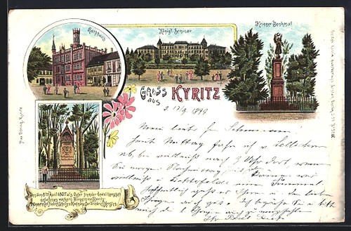 Lithographie kyritz rathaus - lithographie, kyritz,