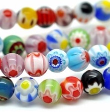 Millefiori bunt mit blumen - bunt,