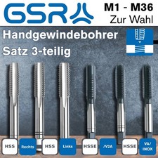 GSR Gewindebohrer Handgewindebohrer-Satz Gewindeschneider M1 - M36 zur Auswahl