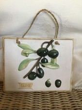 Keramik Wandbild Olivenzweig