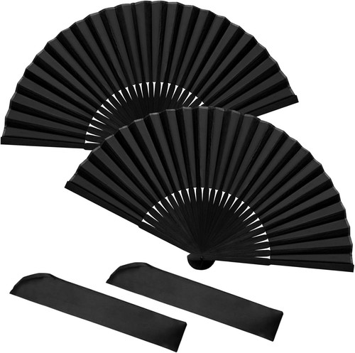 Handfächer schwarz 21cm für - handfächer,
