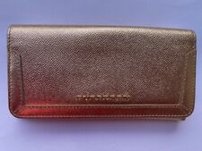 Original Burberry Leder Geldbörse Portemonnaie metallic rosegold