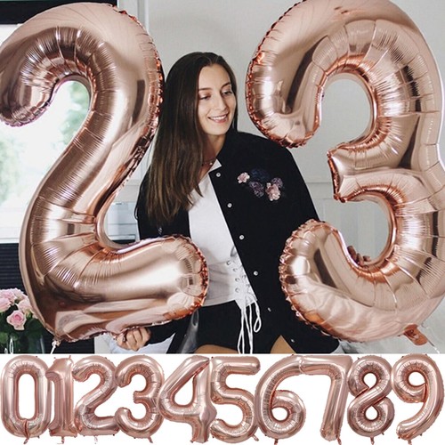 Folienballons zahlen rosegold - zahlen,