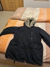 Damenjacke Winter Gr. 44, innen gesteppt, Kapuze mit Pelzrand