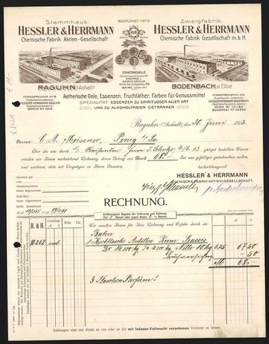Rechnung raguhn anhalt 1913 - rechnung,
