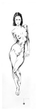 Original Zeichnung, Drawing , Nude Woman Erotik Akt, Weiblicher Akt 42x12.5 .E