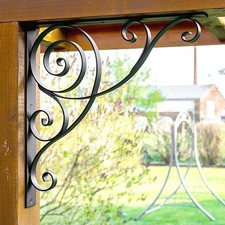 Konsole 50x50 cm Kopfbänder Schmiedeeisen Metall Winkelverbinder Winkelkonsole