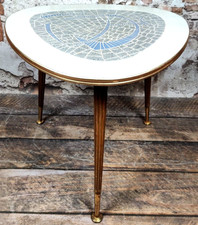 50er Jahre Nierentisch Beistelltisch Mosaik Dekor Mid Century