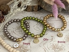 Personalisiert Herbstfarben Armband Miracle 3D Leucht Perlen Emaille Buchstaben
