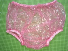 Windelhose Gummihose Gr.XL PVC Selten lack transparent rosa plastik