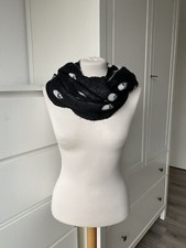 H&M Schal Schlauchschal Loop schwarz weiß Punkte gepunktet