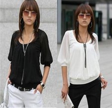 CHIFFON TUNIKA LONGSHIRT BLUSE