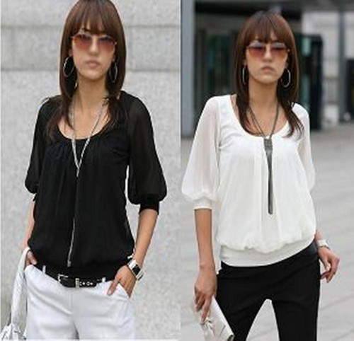 Chiffon tunika longshirt - tunika, bluse