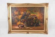 C25P59- Gemälde Stillleben Korb mit Trauben signiert Ferdis datiert 2001