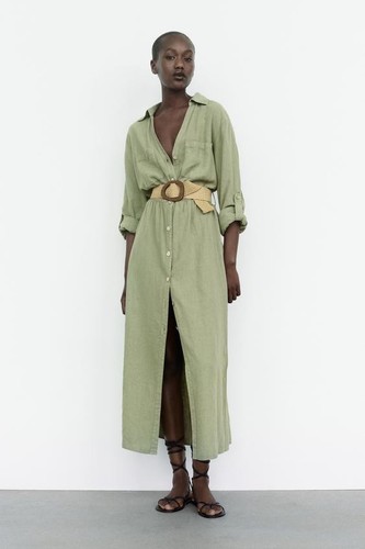 Zara kleid hemdblusenkleid mit - kleid,