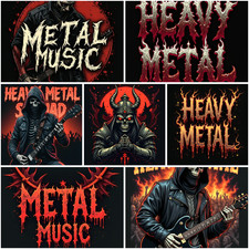 Metal Vinyl Aufkleber Heavy