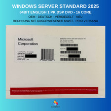 Windows Server Standard 2025 -  64BIT -  1PK (Mehrsprachig) NEU & OVP - 16 Core