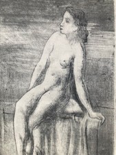 August Wilhelm Dressler, Radierung "Akt II" , handsigniert,