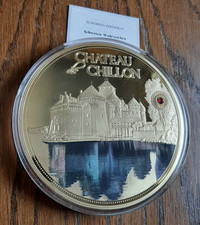 Schweiz - 376g Medaille - Chateau de Chillon - vergoldet - RAR