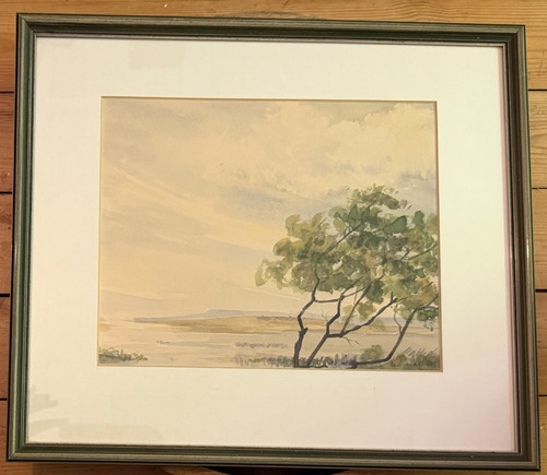 Gerahmtes aquarell landschaft - aquarell,
