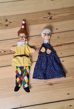 Vintage Handpuppen Holz Kasper und Großmutter - TOP Zustand - made In Germany