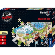 KOSMOS Krimi Puzzle Die drei ??? Kids Chaos im Zoo - leuchtet im Dunkeln