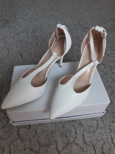 Weiße damen pumps steg - weiße, gr