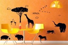 Afrika Löwe Africa Wandtattoo Wallpaper Wandsticker Aufkleber Elefant Tiger