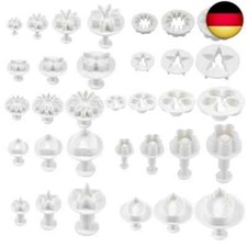 33 Stück Fondant Ausstecher Set, Keksausstecher Set mit Auswerfer, Stempel