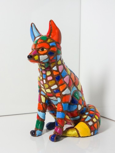Mosaik fuchs figur handbemalt - mosaik,