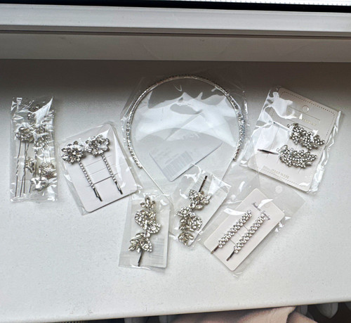 Damen haarschmuck set silber - haarschmuck,