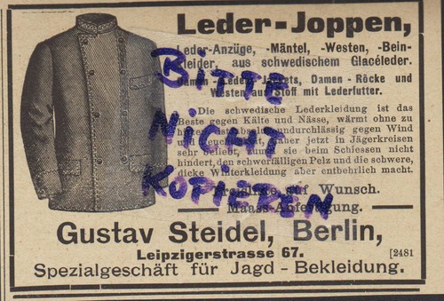 Berlin werbung 1903 gustav - berlin,, 1903,