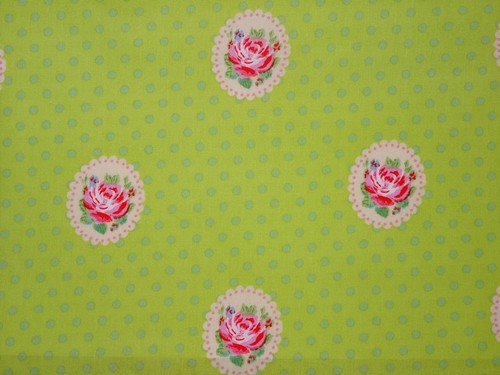 Rosen auf grün baumwolle - rosen,