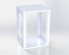 Offener 10" Rack, 9HE Tiefe 290mm  RAL7035- Wand o. Boden Montage - Rack Magic