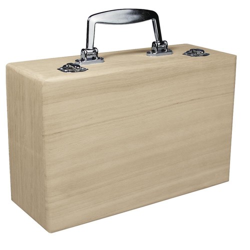 Holz koffer mit kunsstoffgriff - mit,