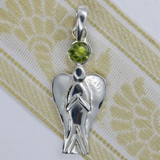 Anhänger Engel Peridot Silber
