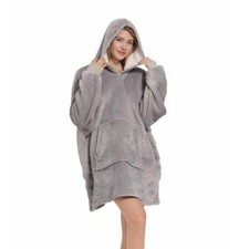 Deckenpullover Pullover Decke Kuscheldecke Oversize Unisex Hellgrau
