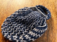 DDR Einkaufsnetz dehnbar Blau Weiß Ostalgie Kunstfasern einkaufen Konsum HO Netz