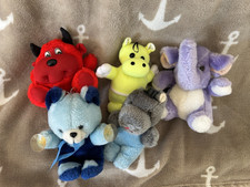 Vintage Paket Teufel, Elefant, Teddy Nilpferd  blau lila Stofftier Kuscheltier