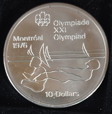 10 Dollar Kanada 1975 Olympische Spiele Montreal 1976, Segeln, Silber