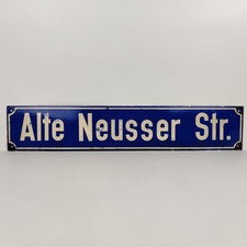 Vintage Emaille Straßenschild – „Alte Neusser Straße“, 60er Jahre, 80cm