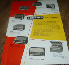 Orig.Nord Mende Radio , Fernseher Broschüre/Prospekt aus den 50er 60er Jahre