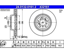 Brake Disc ATE 24.0132-0161.2