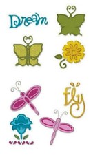 4 Stanzschablonen Blumen Schmetterlinge Stanzen Set Sizzlits Small Sizzix