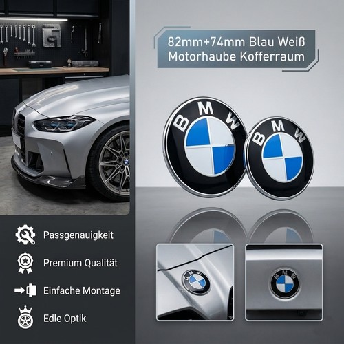 2er pack blau emblem 82mm - blau,