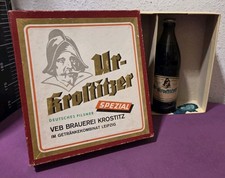 DDR -UR-KROSTITZER- GESCHENKVERPACKUNG mit ORIGINAL VOLLER FLASCHE VEB BRAUEREI 