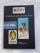 Katalog 12. Auktion Alte Reklameschilder Micky Waue Email Schilder Ergebnisliste