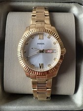 Fossil Damen Armbanduhr 32mm Gold Day-Date TOP-Zustand, Full-Set